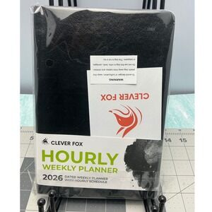 Clever Fox 2026 HourlyWeekly Planner Dated 12 Month Black Goal Setting Organizer